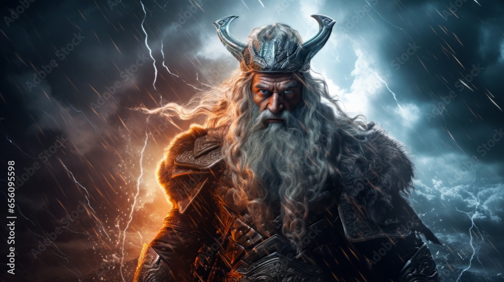 Odin - The nordic god of wisdom.generative ai
 - obrazy, fototapety, plakaty 