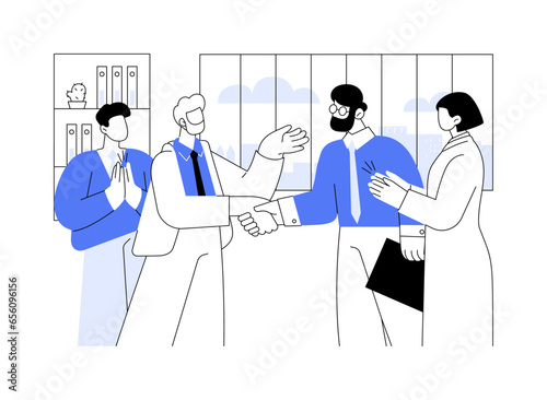 Successful negotiations abstract concept vector illustration.