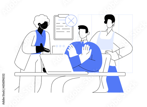 Failed negotiations abstract concept vector illustration.