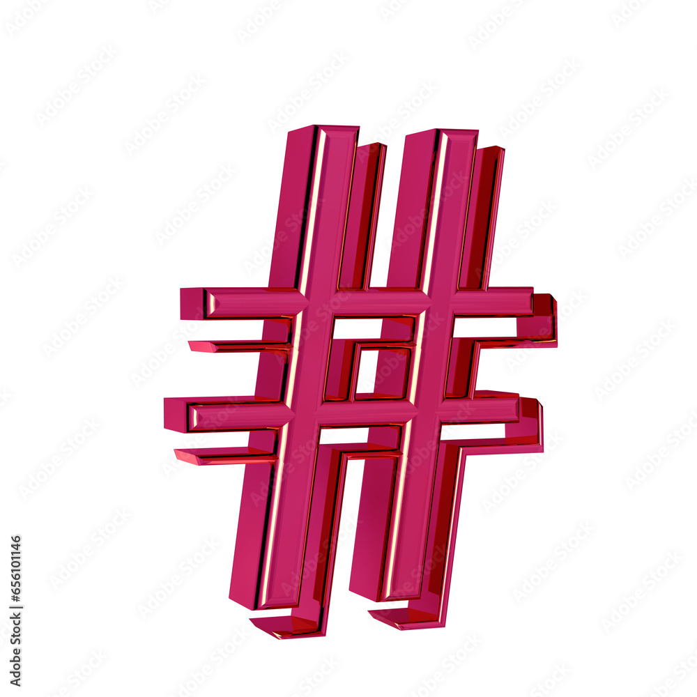 Obraz premium Pink symbol view from left