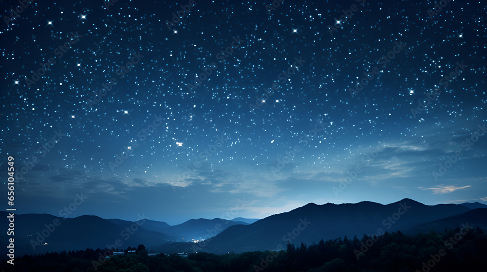Clear starry sky at night. Beautiful night sky, Milky Way - obrazy, fototapety, plakaty 