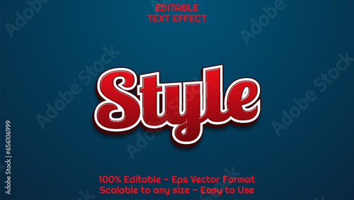 3d simple red text effect style, editable text effect
