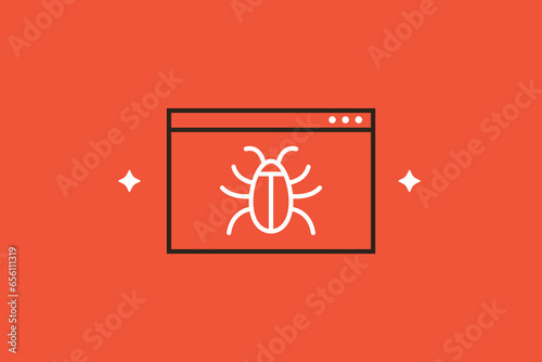 Geometric debugging illustration in flat style design. Vector illustration. 