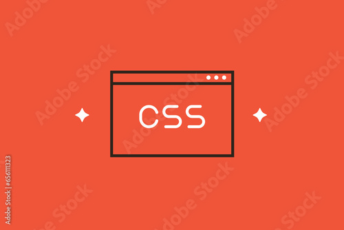 Geometric css coding illustration in flat style design. Vector illustration. 