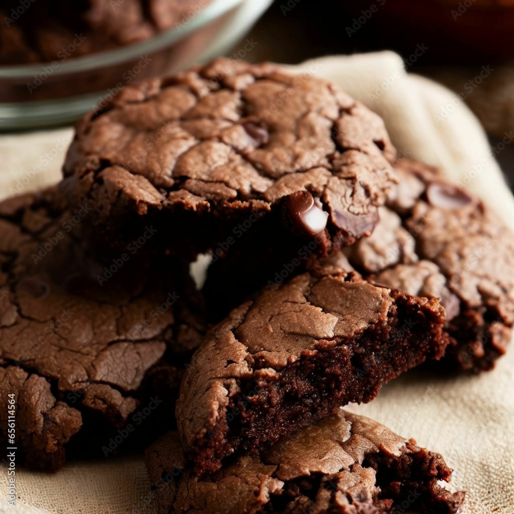 Fototapeta premium Chocolate chip cookies on a plate