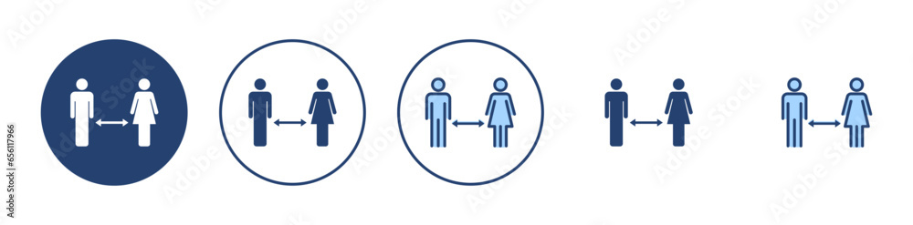 Social distancing vector. social distance sign and symbol. self quarantine sign Social distancing vector. social distance sign and symbol. self quarantine sign