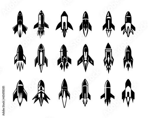 A set collection of missile vector illustrations