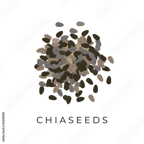 Chia Seeds Superfood Illustration Logo
