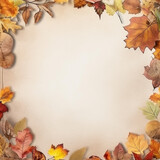mockup Autumn leaves, image with copy space