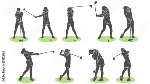 Female Golf Player Silhouette.