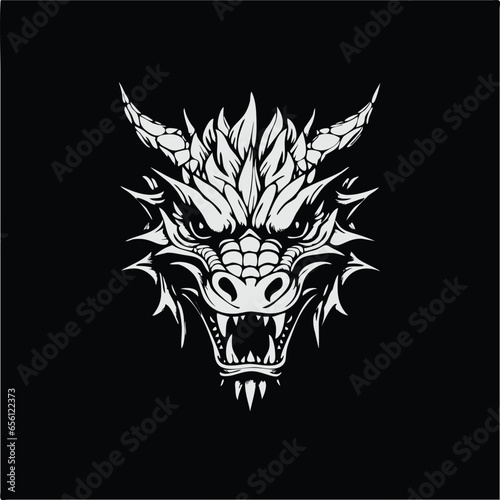 head dragon mascot logo design vector