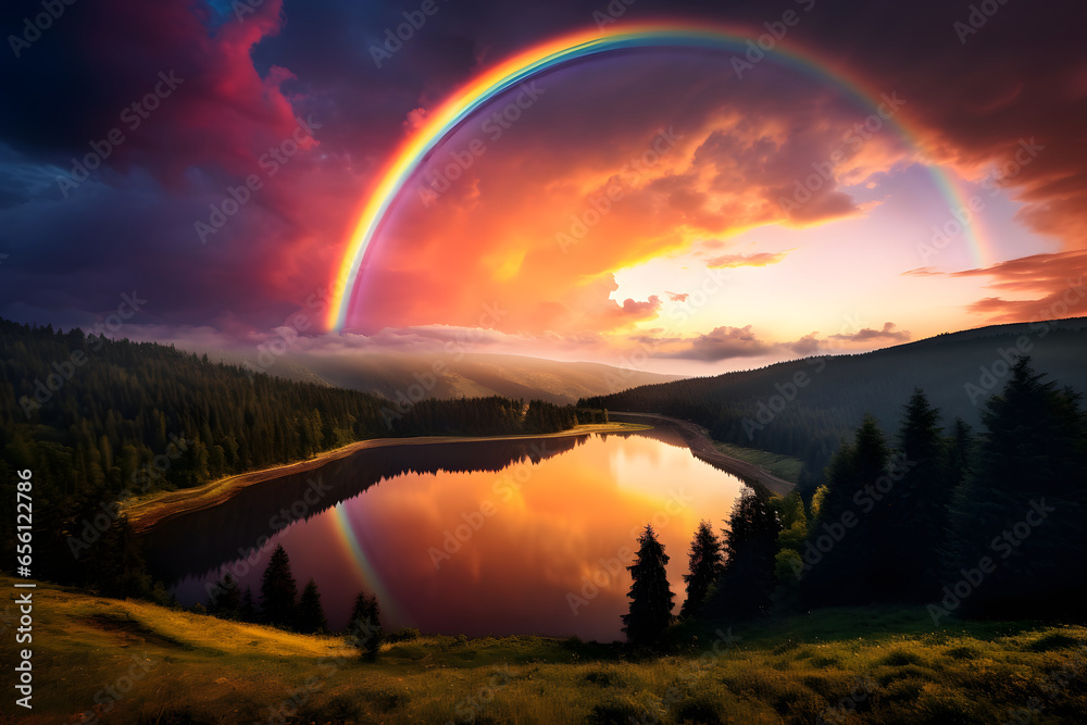 Traumhafte Regenbogenlandschaft
