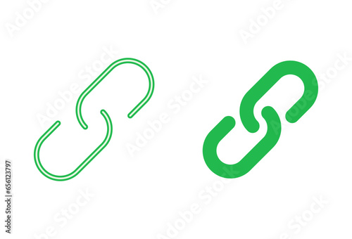 Link icon set. Hyperlink chain symbol.