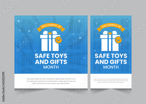 Safe toys and gifts month, december month kids occasional days, vector illustration eps 10