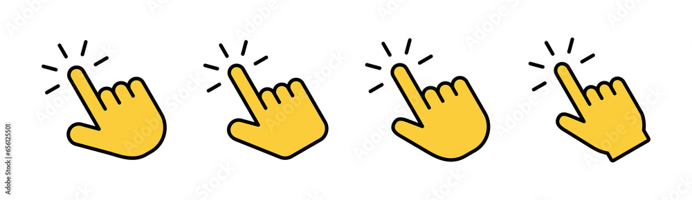Obraz premium Hand click icon set for web and mobile app. pointer sign and symbol. hand cursor icon