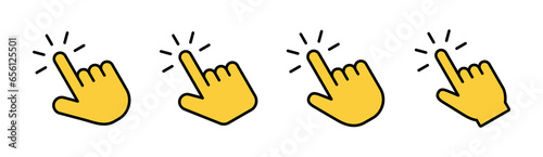 Hand click icon set for web and mobile app. pointer sign and symbol. hand cursor icon