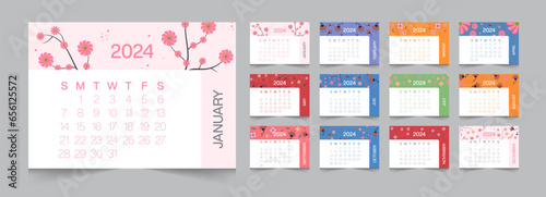 Japanese Flower Monthly Calendars 2024 12 Month
