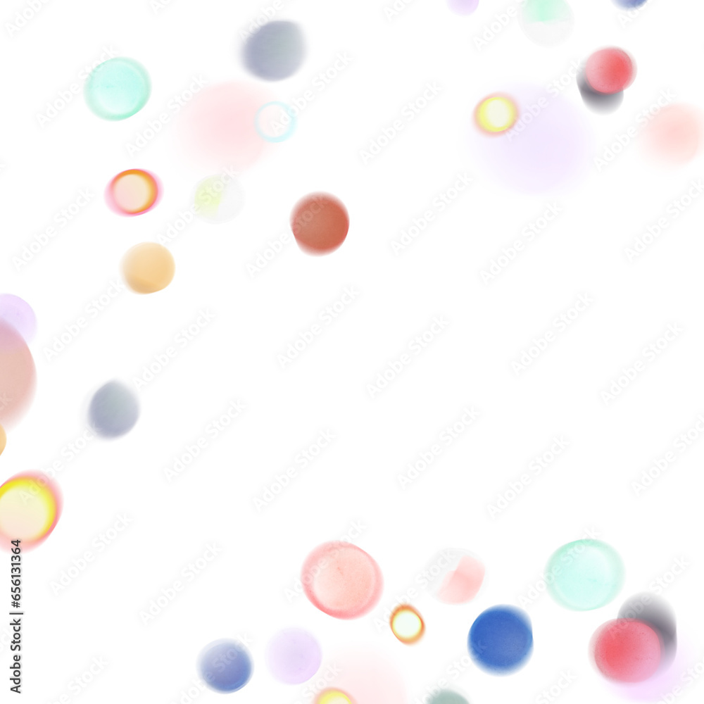 multicolored bokeh frame without background