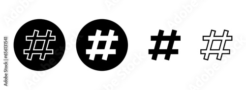 Hashtag icon set illustration. hashtag sign and symbol