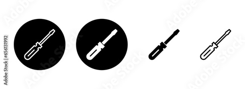 Screwdriver icon set illustration. tools sign and symbol