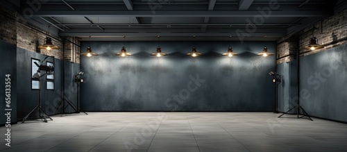 Infinity Wall with Flash Lights in Photography Studio