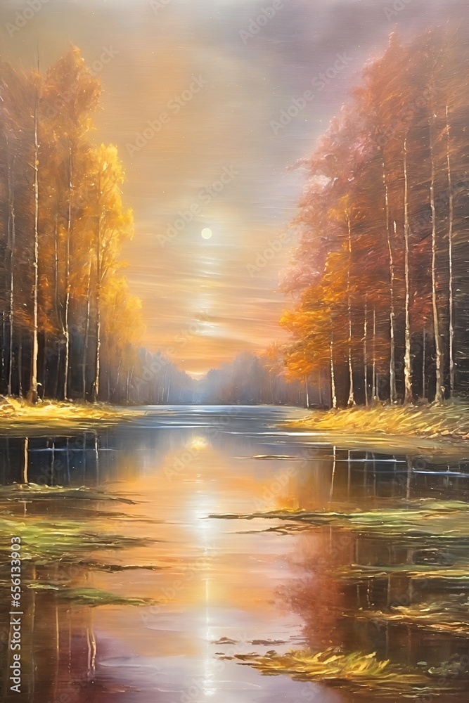 Infinite Reflections Mesmerizing and Thought-Provoking Painting Exploring Infinity and Reflection