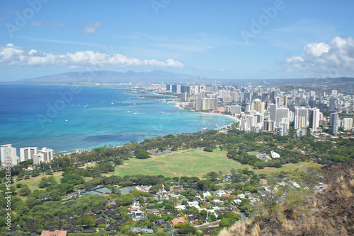 Honolulu City Overlook With Diamond Head Oahu Hawaii 
