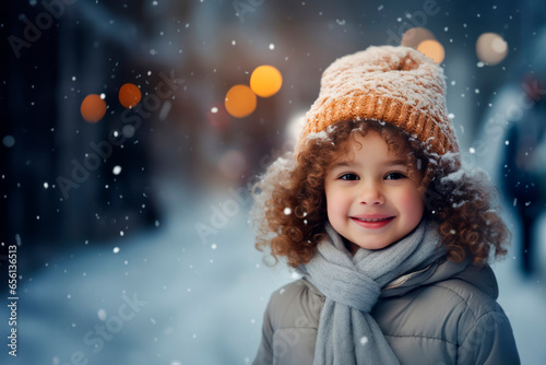 Snowy Charm Accentuated by Knits and Smiles - Generative Ai
