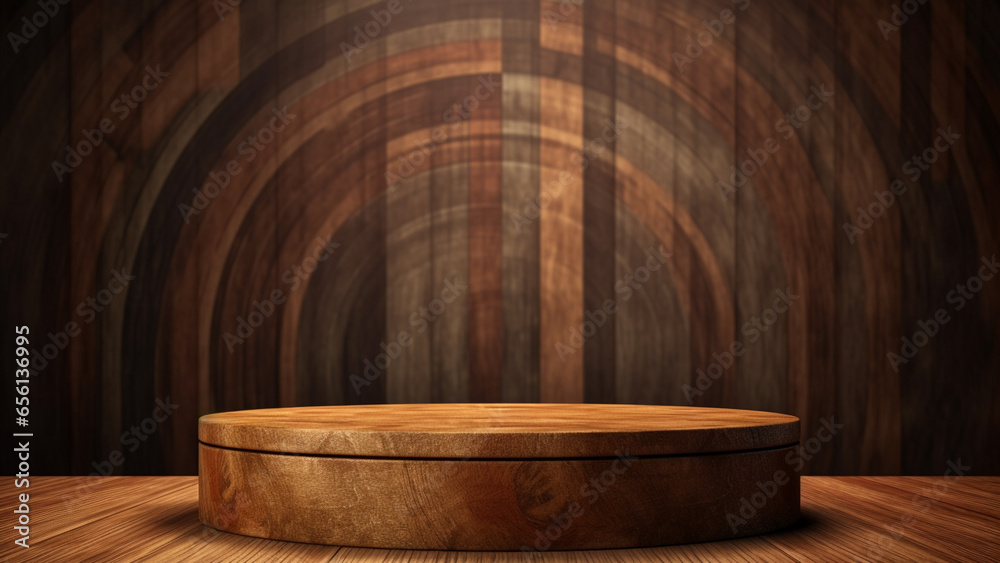 blank wood podium for your product promotion  