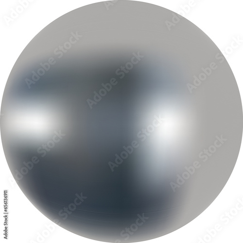 3d steel ball in vector on a transparent background