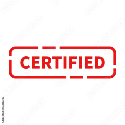 Certified Stamp In Red Rectangle Rounded Shape For Approval Certification 