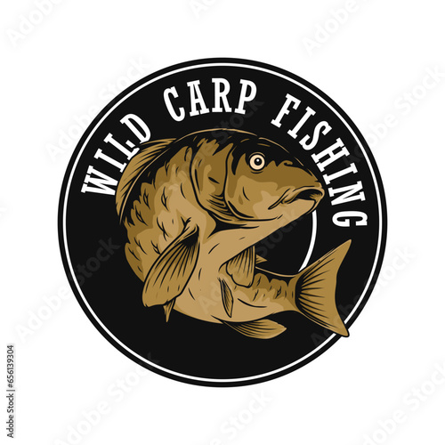 wild carp fishing logo template