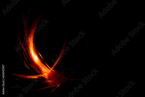 Abstract lightpainting. Abstract soft contoured curved shapes forming a futuristic pattern. Abstract art.