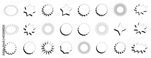 comic starburst icons set. label speech vector illustration 