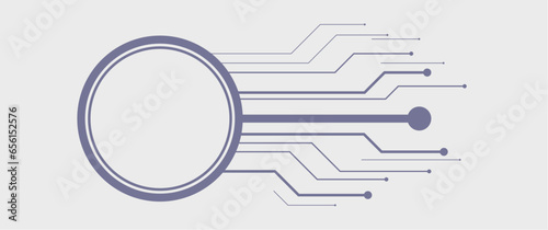 abstract electronic line path with retina eye look alike, circle electronic vector design for frame, banner, profile photos frame, logo frame