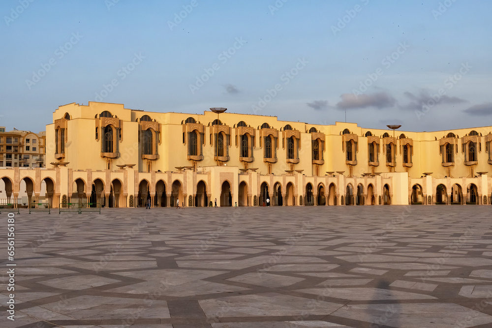 Complex of buildings near the Hassan II Mosque in Casablanca. Morocco.