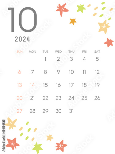 2024年10月のカレンダー