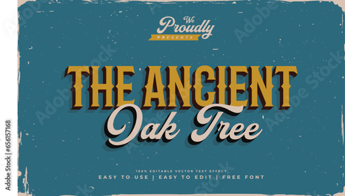 vintage retro rustic old village shabby worn editable text effect