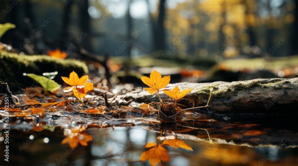 Autumn leaves. Generative AI. Autumn leaves. Generative AI.