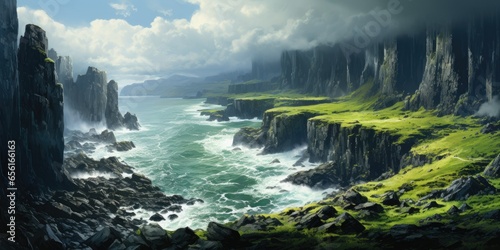 Rugged Coastal Cliffs Panorama
