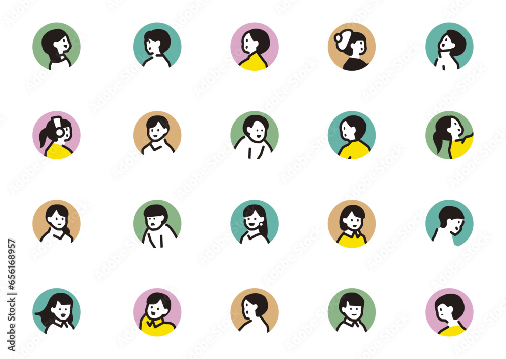 person face icon set person face icon set