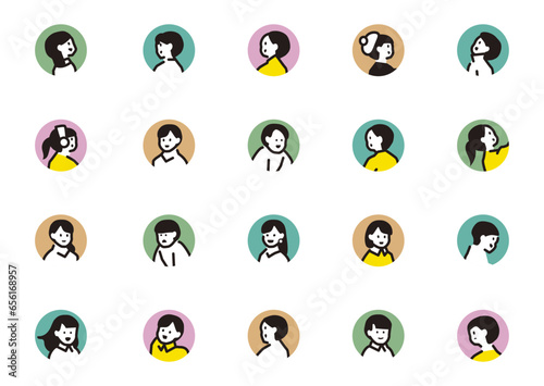 person face icon set