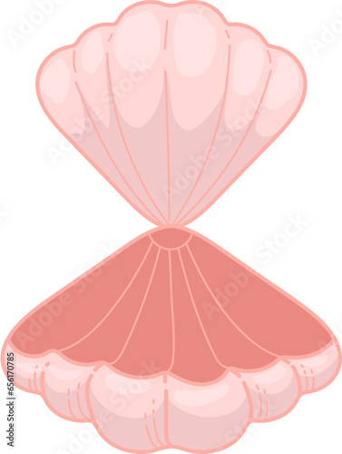 pink seashell svg illustration, seashell illustration isolated clip-art 