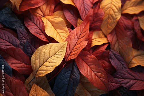 A heap of autumn leaves fallen making a beautiful wallpaper