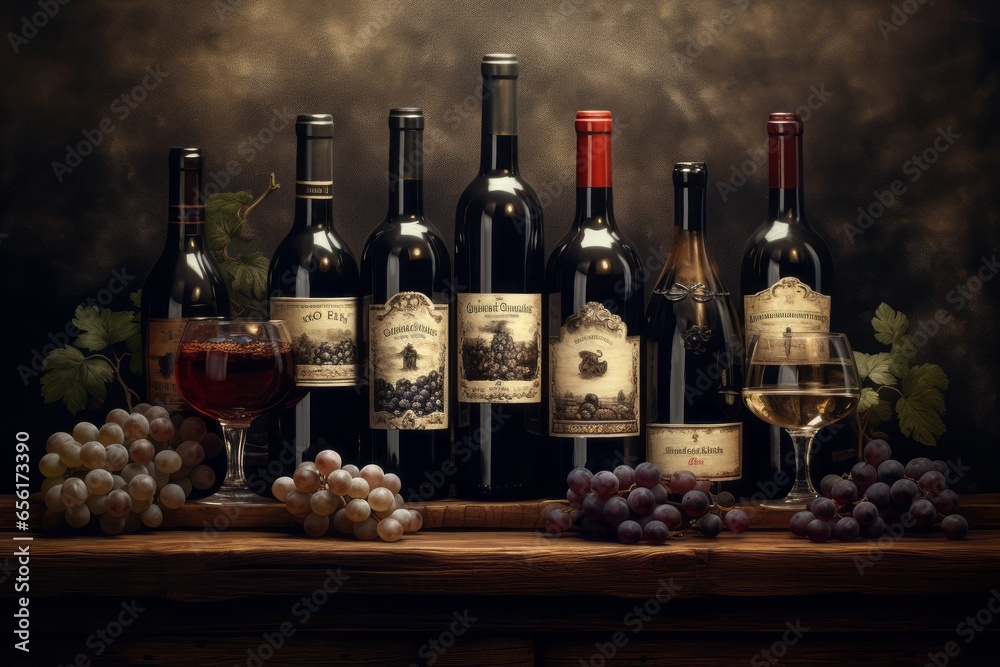 bottles of a fine wine Generative Ai