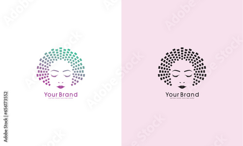 Facial beauty logo, vector graphic design