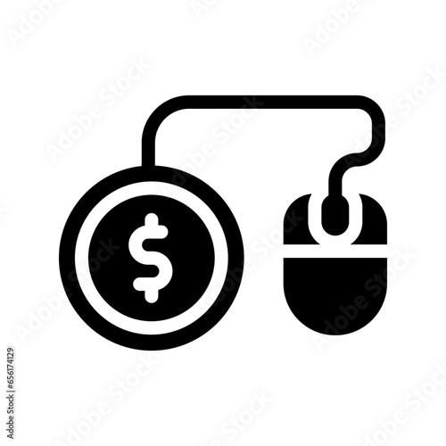 cost per click glyph icon illustration vector graphic. Simple element illustration vector graphic, suitable for app, websites, and presentations isolated on white background