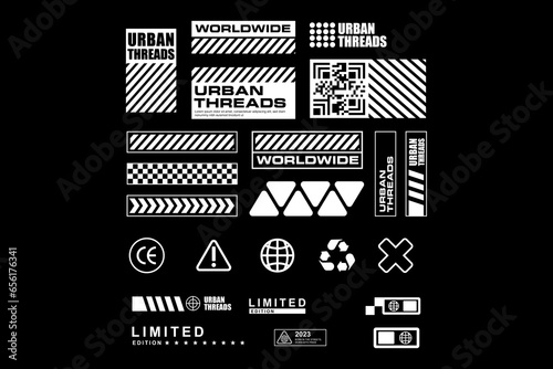 Streetwear futuristic element symbol graphic	vector