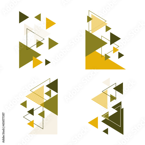 Triangle Corner Shape For Background Template. Vector Illustration Set. © Denu Studios
