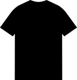 Simple flat black T-Shirt with a unique image graphic icon logo design abstract concept isolated on transparent background. Can be used as a symbol related to initial or fashion.